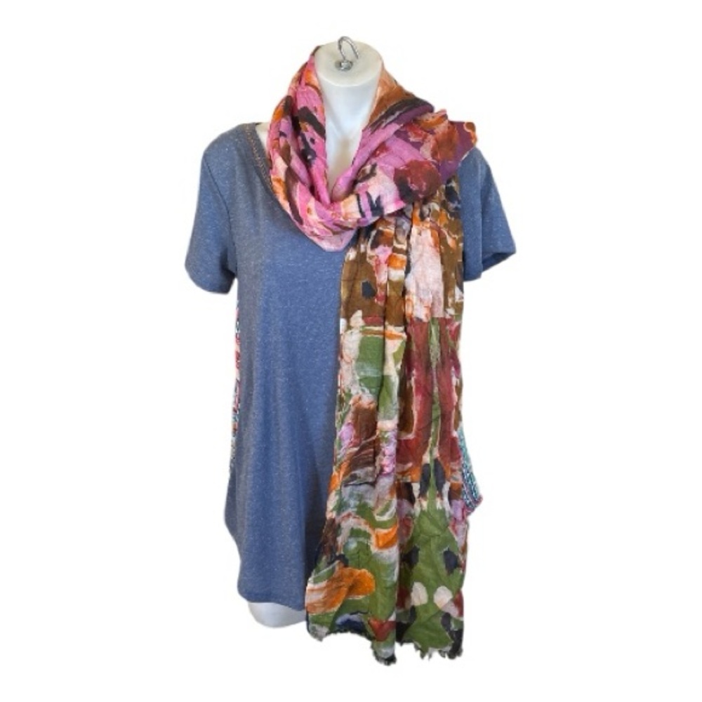 Soft Surroundings Vibrant Abstract Scarf Lightweight (019)